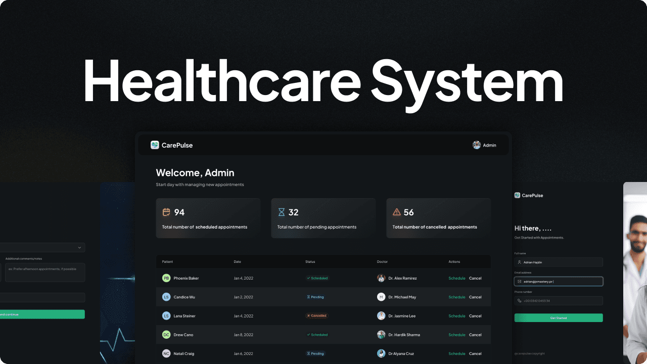 A healthcare platform that streamlines patient registration, appointment scheduling, and medical records, and learn to implement complex forms and SMS notifications.